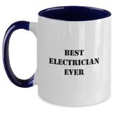 Funny Electrician Gifts from Friends, Unique Two Tone Coffee Mugs for Electrician Graduation, Best Electrician Ever Quote - Main